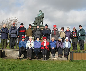 Annan Walking Group at the Thomas Carlyle monument